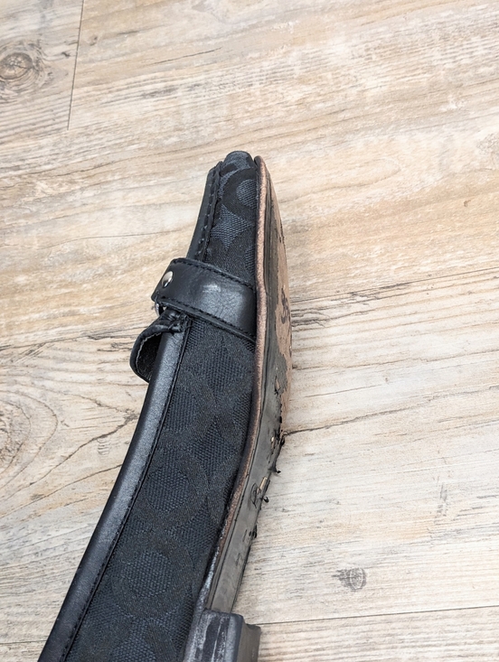 Coach Eileen Black Canvas Leather Monogram Slip On Loafers 8 - Picture 9 of 9